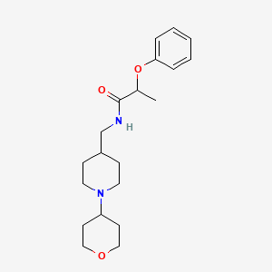 molecular formula C20H30N2O3 B2936402 2-phenoxy-N-((1-(tetrahydro-2H-pyran-4-yl)piperidin-4-yl)methyl)propanamide CAS No. 2034324-64-4