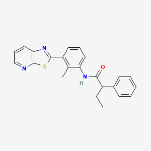 molecular formula C23H21N3OS B2936410 N-(2-methyl-3-(thiazolo[5,4-b]pyridin-2-yl)phenyl)-2-phenylbutanamide CAS No. 863593-51-5