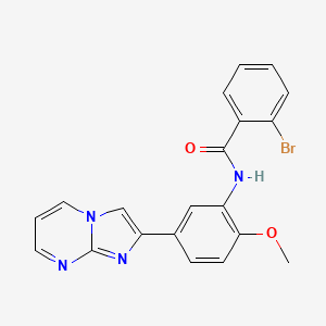 molecular formula C20H15BrN4O2 B2936414 2-bromo-N-(5-(imidazo[1,2-a]pyrimidin-2-yl)-2-methoxyphenyl)benzamide CAS No. 847388-07-2