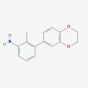 molecular formula C15H15NO2 B2936415 3-(2,3-Dihydrobenzo[b][1,4]dioxin-6-yl)-2-methylaniline CAS No. 1927536-90-0