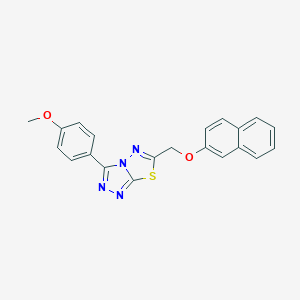 molecular formula C21H16N4O2S B293642 3-(4-Methoxyphenyl)-6-[(2-naphthyloxy)methyl][1,2,4]triazolo[3,4-b][1,3,4]thiadiazole 