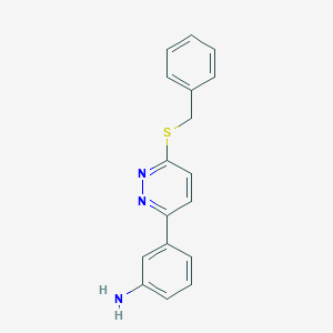 molecular formula C17H15N3S B2936423 3-(6-Benzylsulfanylpyridazin-3-yl)aniline CAS No. 2415523-23-6