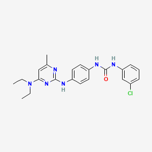 molecular formula C22H25ClN6O B2936426 1-(3-Chlorophenyl)-3-(4-((4-(diethylamino)-6-methylpyrimidin-2-yl)amino)phenyl)urea CAS No. 923157-87-3