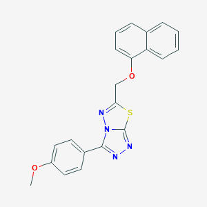 molecular formula C21H16N4O2S B293643 3-(4-Methoxyphenyl)-6-[(1-naphthyloxy)methyl][1,2,4]triazolo[3,4-b][1,3,4]thiadiazole 