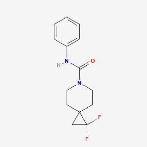molecular formula C14H16F2N2O B2936439 2,2-Difluoro-N-phenyl-6-azaspiro[2.5]octane-6-carboxamide CAS No. 2320577-19-1