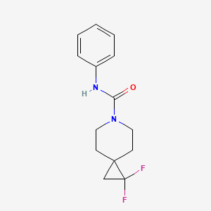 molecular formula C14H16F2N2O B2936439 1,1-difluoro-N-phenyl-6-azaspiro[2.5]octane-6-carboxamide CAS No. 2320577-19-1