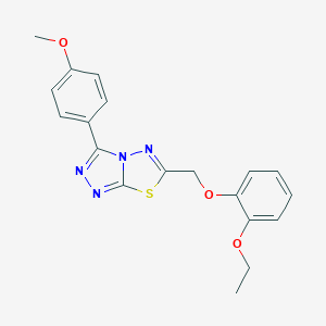 molecular formula C19H18N4O3S B293644 6-[(2-Ethoxyphenoxy)methyl]-3-(4-methoxyphenyl)[1,2,4]triazolo[3,4-b][1,3,4]thiadiazole 
