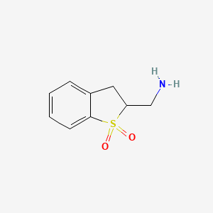 molecular formula C9H11NO2S B2936451 (1,1-Dioxo-2,3-dihydro-1-benzothiophen-2-yl)methanamine CAS No. 1040041-00-6
