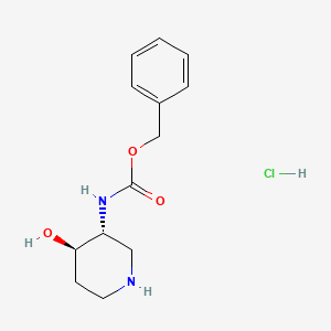 molecular formula C13H19ClN2O3 B2936452 trans-Benzyl (4-hydroxypiperidin-3-YL)carbamate hcl CAS No. 1951441-58-9