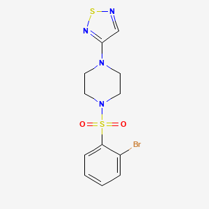 molecular formula C12H13BrN4O2S2 B2936457 1-(2-溴苯磺酰基)-4-(1,2,5-噻二唑-3-基)哌嗪 CAS No. 2097910-53-5