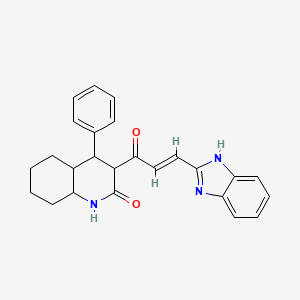 molecular formula C25H17N3O2 B2936458 3-[(2E)-3-(1H-1,3-benzodiazol-2-yl)prop-2-enoyl]-4-phenyl-1,2-dihydroquinolin-2-one CAS No. 1564281-32-8