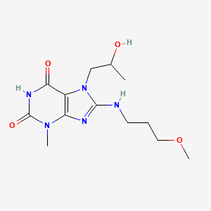 molecular formula C13H21N5O4 B2936460 7-(2-hydroxypropyl)-8-((3-methoxypropyl)amino)-3-methyl-1H-purine-2,6(3H,7H)-dione CAS No. 876894-36-9
