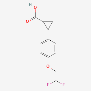 molecular formula C12H12F2O3 B2936461 2-(4-(2,2-Difluoroethoxy)phenyl)cyclopropanecarboxylic acid CAS No. 1883717-55-2