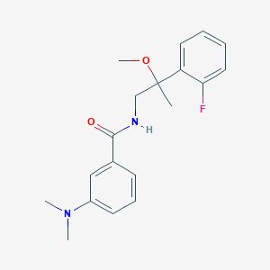 molecular formula C19H23FN2O2 B2936471 3-(二甲氨基)-N-(2-(2-氟苯基)-2-甲氧基丙基)苯甲酰胺 CAS No. 1796950-61-2