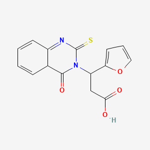molecular formula C15H12N2O4S B2936484 3-(Furan-2-yl)-3-(4-oxo-2-sulfanylidene-1,2,3,4-tetrahydroquinazolin-3-yl)propanoic acid CAS No. 422279-70-7