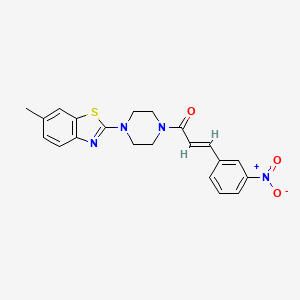 molecular formula C21H20N4O3S B2936486 (E)-1-(4-(6-甲基苯并[d]噻唑-2-基)哌嗪-1-基)-3-(3-硝基苯基)丙-2-烯-1-酮 CAS No. 897466-45-4