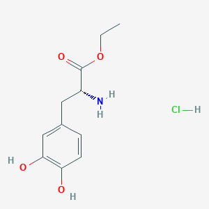 molecular formula C11H16ClNO4 B2936490 ethyl (2R)-2-amino-3-(3,4-dihydroxyphenyl)propanoate hydrochloride CAS No. 184489-03-0
