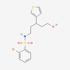 molecular formula C15H18BrNO3S2 B2936499 2-溴-N-(5-羟基-3-(噻吩-3-基)戊基)苯磺酰胺 CAS No. 2034330-25-9