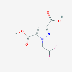 molecular formula C8H8F2N2O4 B2936502 1-(2,2-Difluoroethyl)-5-methoxycarbonylpyrazole-3-carboxylic acid CAS No. 1946823-08-0