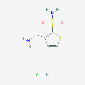 molecular formula C5H9ClN2O2S2 B2936512 3-(Aminomethyl)thiophene-2-sulfonamide hydrochloride CAS No. 2155855-01-7