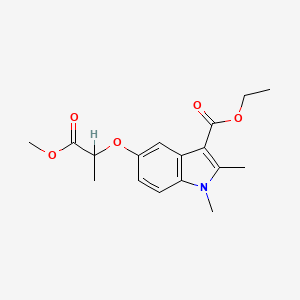 molecular formula C17H21NO5 B2936515 ethyl 5-[(1-methoxy-1-oxopropan-2-yl)oxy]-1,2-dimethyl-1H-indole-3-carboxylate CAS No. 385420-21-3