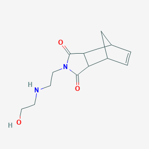 molecular formula C13H18N2O3 B2936519 2-(2-((2-hydroxyethyl)amino)ethyl)-3a,4,7,7a-tetrahydro-1H-4,7-methanoisoindole-1,3(2H)-dione CAS No. 430428-95-8
