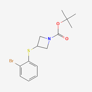 molecular formula C14H18BrNO2S B2936523 tert-Butyl 3-[(2-bromophenyl)sulfanyl]azetidine-1-carboxylate CAS No. 1002355-68-1
