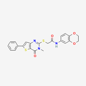 molecular formula C23H19N3O4S2 B2936526 N-[4-methoxy-2-(4-methoxyphenyl)quinolin-6-yl]-2-phenylacetamide CAS No. 1105199-42-5