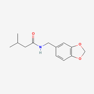 molecular formula C13H17NO3 B2936529 N-(1,3-苯二氧杂环-5-基甲基)-3-甲基丁酰胺 CAS No. 349540-63-2