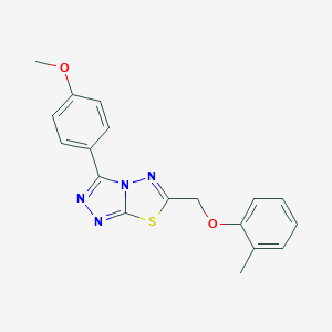 3-(4-Methoxyphenyl)-6-[(2-methylphenoxy)methyl][1,2,4]triazolo[3,4-b][1,3,4]thiadiazole