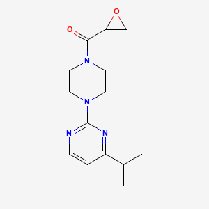 molecular formula C14H20N4O2 B2936554 Oxiran-2-yl-[4-(4-propan-2-ylpyrimidin-2-yl)piperazin-1-yl]methanone CAS No. 2411293-92-8