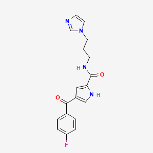 molecular formula C18H17FN4O2 B2936557 4-(4-氟苯甲酰基)-N-[3-(1H-咪唑-1-基)丙基]-1H-吡咯-2-甲酰胺 CAS No. 439111-52-1