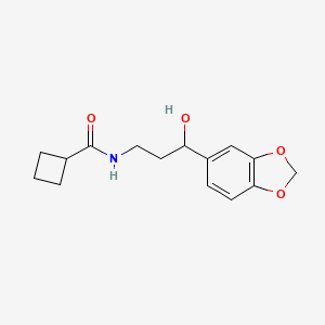 N-(3-(benzo[d][1,3]dioxol-5-yl)-3-hydroxypropyl)cyclobutanecarboxamide