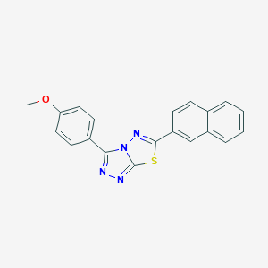 molecular formula C20H14N4OS B293656 3-(4-Methoxyphenyl)-6-(naphthalen-2-yl)[1,2,4]triazolo[3,4-b][1,3,4]thiadiazole 