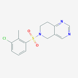 molecular formula C14H14ClN3O2S B2936562 6-((3-Chloro-2-methylphenyl)sulfonyl)-5,6,7,8-tetrahydropyrido[4,3-d]pyrimidine CAS No. 1797637-26-3