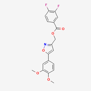 (5-(3,4-Dimethoxyphenyl)isoxazol-3-yl)methyl 3,4-difluorobenzoate