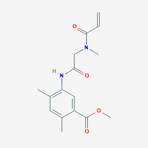 molecular formula C16H20N2O4 B2936569 Methyl 2,4-dimethyl-5-[[2-[methyl(prop-2-enoyl)amino]acetyl]amino]benzoate CAS No. 2361747-63-7