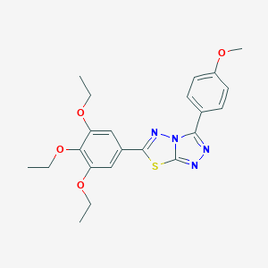 molecular formula C22H24N4O4S B293657 3-(4-Methoxyphenyl)-6-(3,4,5-triethoxyphenyl)[1,2,4]triazolo[3,4-b][1,3,4]thiadiazole 