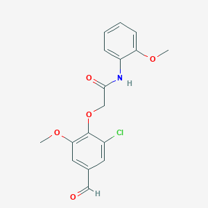 molecular formula C17H16ClNO5 B2936570 2-(2-chloro-4-formyl-6-methoxyphenoxy)-N-(2-methoxyphenyl)acetamide CAS No. 717892-23-4