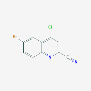 molecular formula C10H4BrClN2 B2936588 6-Bromo-4-chloroquinoline-2-carbonitrile CAS No. 1509512-55-3