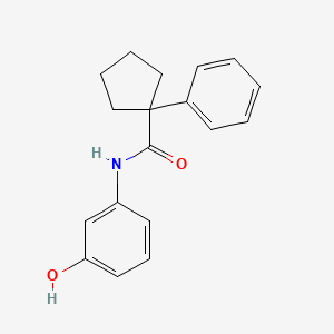molecular formula C18H19NO2 B2936590 N-(3-hydroxyphenyl)-1-phenylcyclopentane-1-carboxamide CAS No. 1023494-92-9