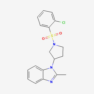1-(1-((2-chlorophenyl)sulfonyl)pyrrolidin-3-yl)-2-methyl-1H-benzo[d]imidazole