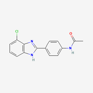 molecular formula C15H12ClN3O B2936594 N-(4-(4-chloro-1H-benzo[d]imidazol-2-yl)phenyl)acetamide CAS No. 141245-81-0