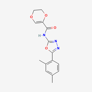 molecular formula C15H15N3O4 B2936595 N-(5-(2,4-dimethylphenyl)-1,3,4-oxadiazol-2-yl)-5,6-dihydro-1,4-dioxine-2-carboxamide CAS No. 891115-55-2