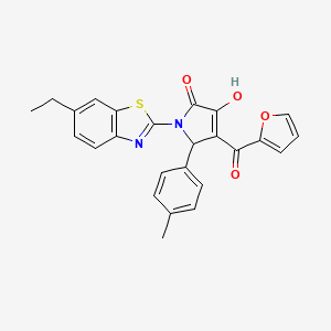 molecular formula C25H20N2O4S B2936597 1-(6-ethylbenzo[d]thiazol-2-yl)-4-(furan-2-carbonyl)-3-hydroxy-5-(p-tolyl)-1H-pyrrol-2(5H)-one CAS No. 618413-44-8