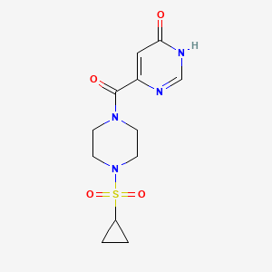 molecular formula C12H16N4O4S B2936600 (4-(Cyclopropylsulfonyl)piperazin-1-yl)(6-hydroxypyrimidin-4-yl)methanone CAS No. 2034255-67-7