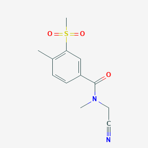 molecular formula C12H14N2O3S B2936605 N-(Cyanomethyl)-N,4-dimethyl-3-methylsulfonylbenzamide CAS No. 2194306-49-3