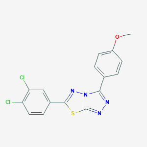 molecular formula C16H10Cl2N4OS B293661 6-(3,4-Dichlorophenyl)-3-(4-methoxyphenyl)[1,2,4]triazolo[3,4-b][1,3,4]thiadiazole 