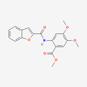 molecular formula C19H17NO6 B2936619 Methyl 2-(benzofuran-2-carboxamido)-4,5-dimethoxybenzoate CAS No. 868154-06-7