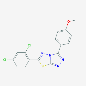 molecular formula C16H10Cl2N4OS B293662 6-(2,4-Dichlorophenyl)-3-(4-methoxyphenyl)[1,2,4]triazolo[3,4-b][1,3,4]thiadiazole 